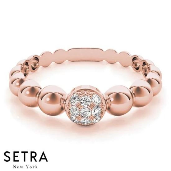 14K FINE PINK GOLD DIAMOND ETERNAL RING