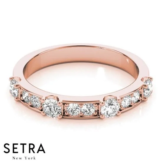 18K FINE ROSE GOLD DIAMOND WEDDING BAND