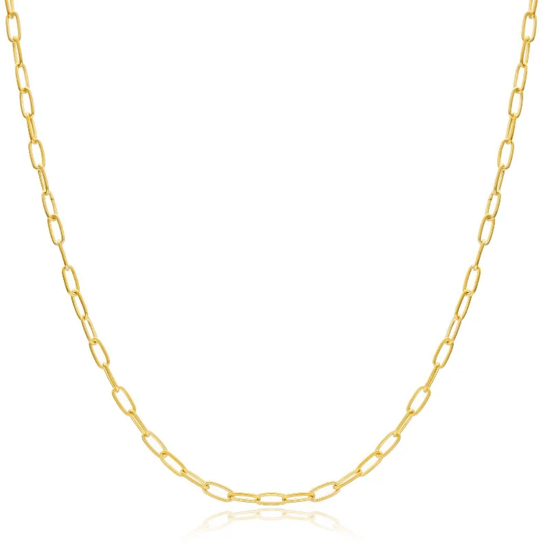 18K Yellow Gold Vermeil Sterling Silver Long Link Chain