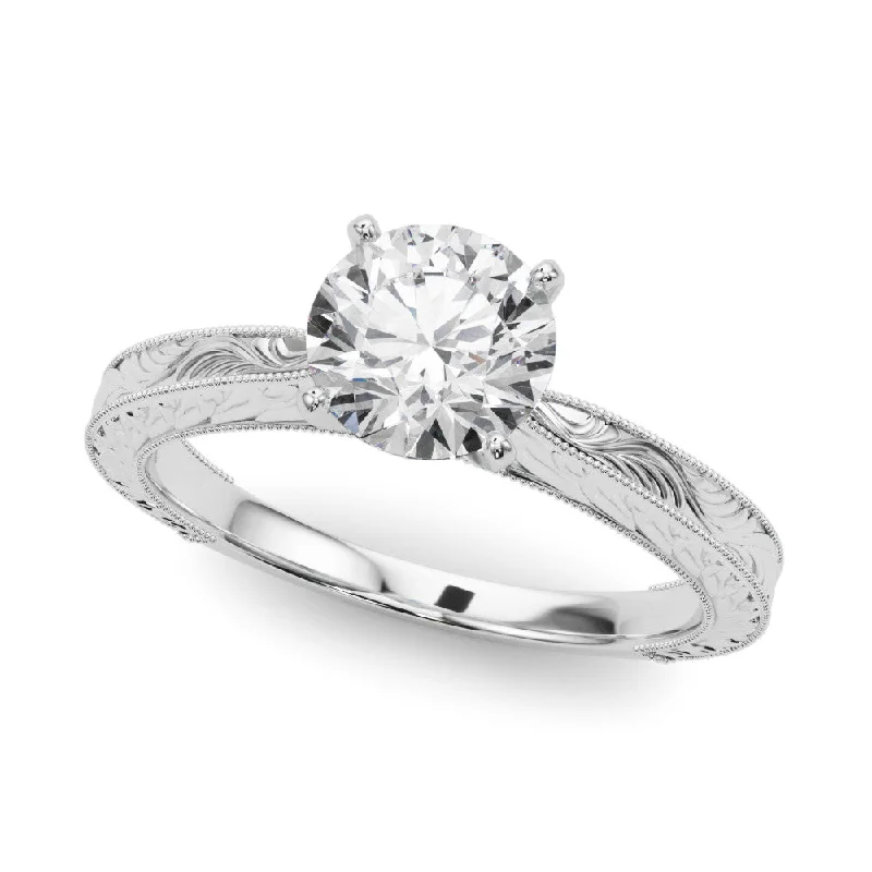 14k Gold Round Solitaire Engagement Ring