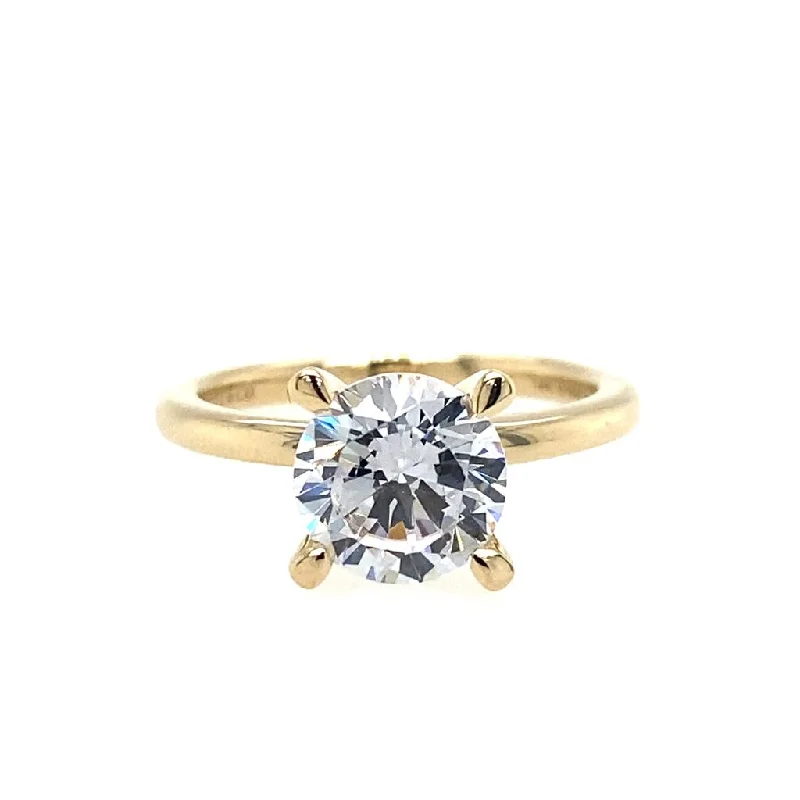 14K Yellow Gold 'Ali' Round Diamond Engagement Ring