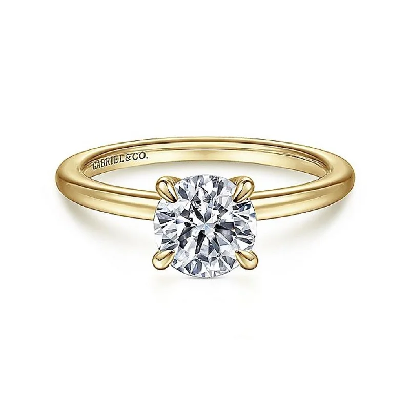 14K Yellow Gold 'Ali' Round Diamond Engagement Ring