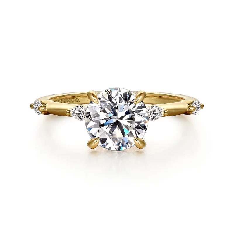 14K Yellow Gold 'Marline' Classic Round Diamond Engagement Ring