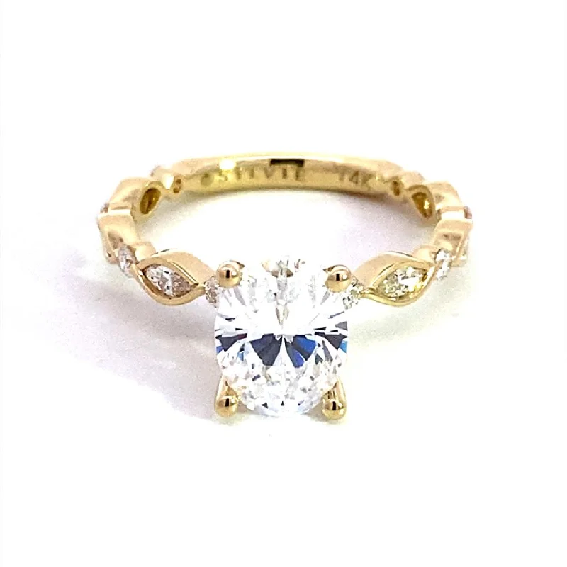 14K Yellow Gold 'Xyris' Classic Oval Diamond Engagement Ring