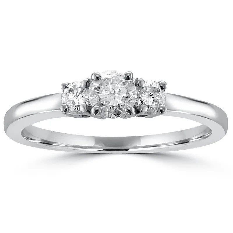 14KT 0.47CT 3 Round Diamond Ring