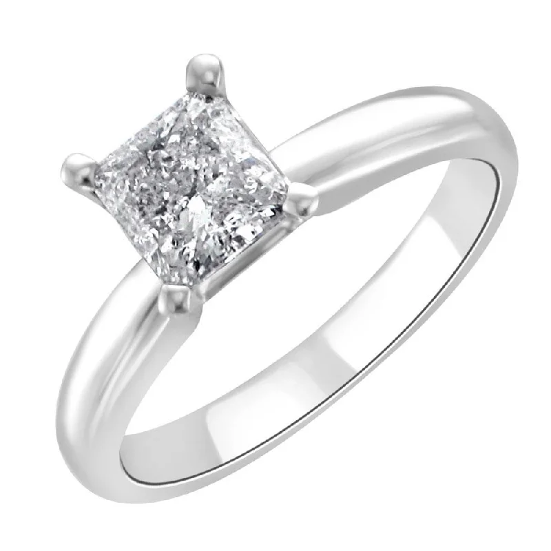 14KT 1.00-1.05CT PRINCESS DIAMOND SOLITAIRE RING