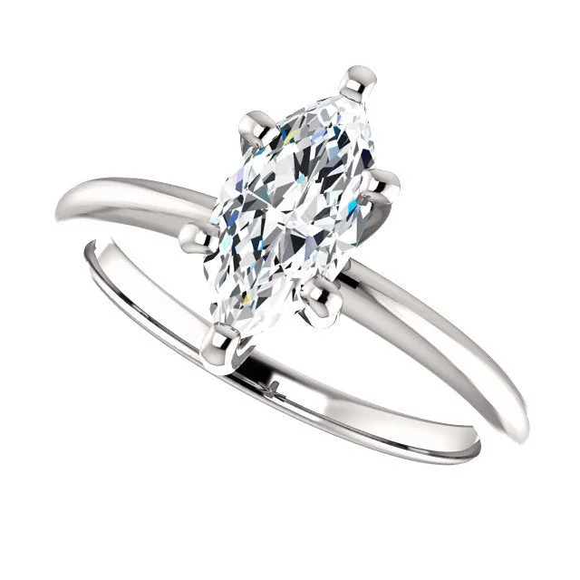 14KT GOLD 1.00 CT MARQUISE DIAMOND SOLITAIRE RING