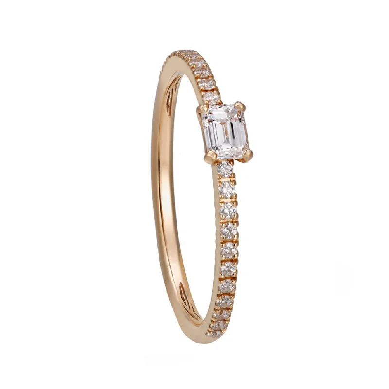 14K Rose Gold Diamond Fashion Ring