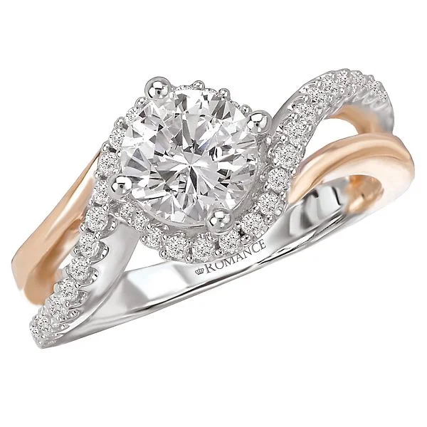 14KT GOLD 1.25 CTW DIAMOND WAVY SHANK RING