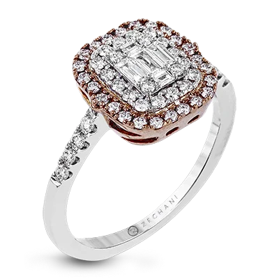 .63ct 14k White and Rose Gold Engagement Ring