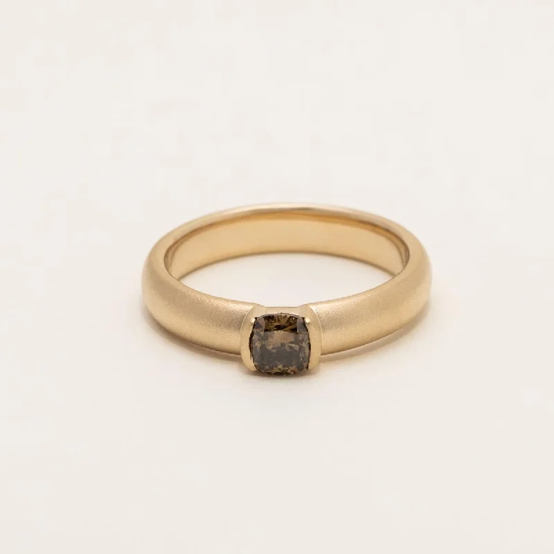 Champagne Diamond Bezel Ring in 14kt Yellow Gold (3/8ct)