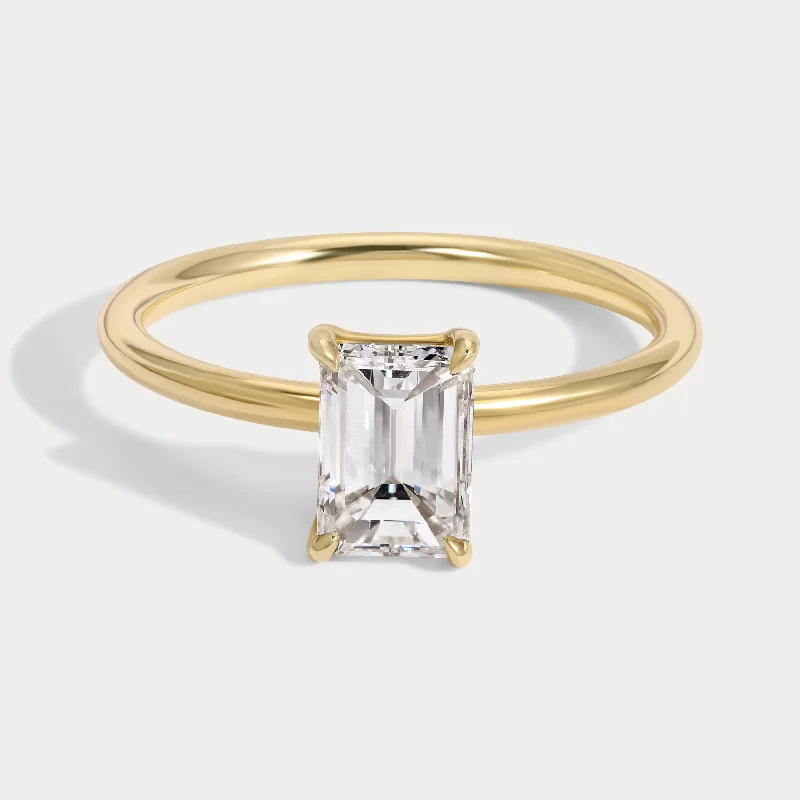 Chloe - 1.02ct Emerald Cut Earth Mined Diamond Ring