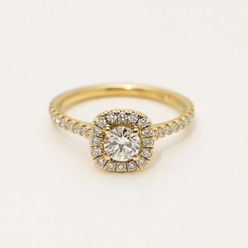 Forevermark Diamond Halo Engagement Ring in 18kt Yellow Gold (3/4ct tw)