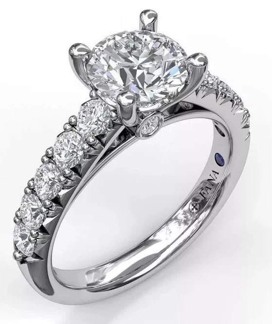 Handset French Pavé Diamond Engagement Ring