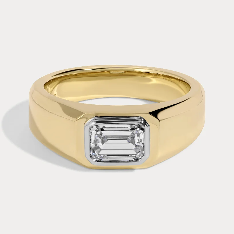 Margo - 1.01ct Emerald Cut Lab Grown Diamond Bezel Ring