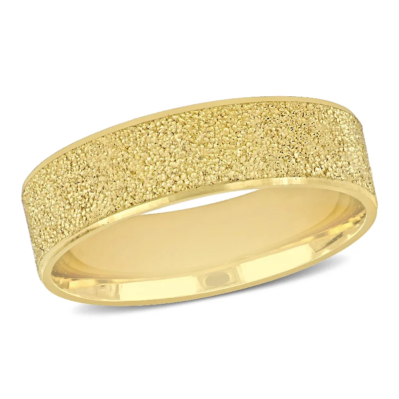 Miadora 6 mm Mens Satin Finish Wedding Band in 14k Yellow Gold