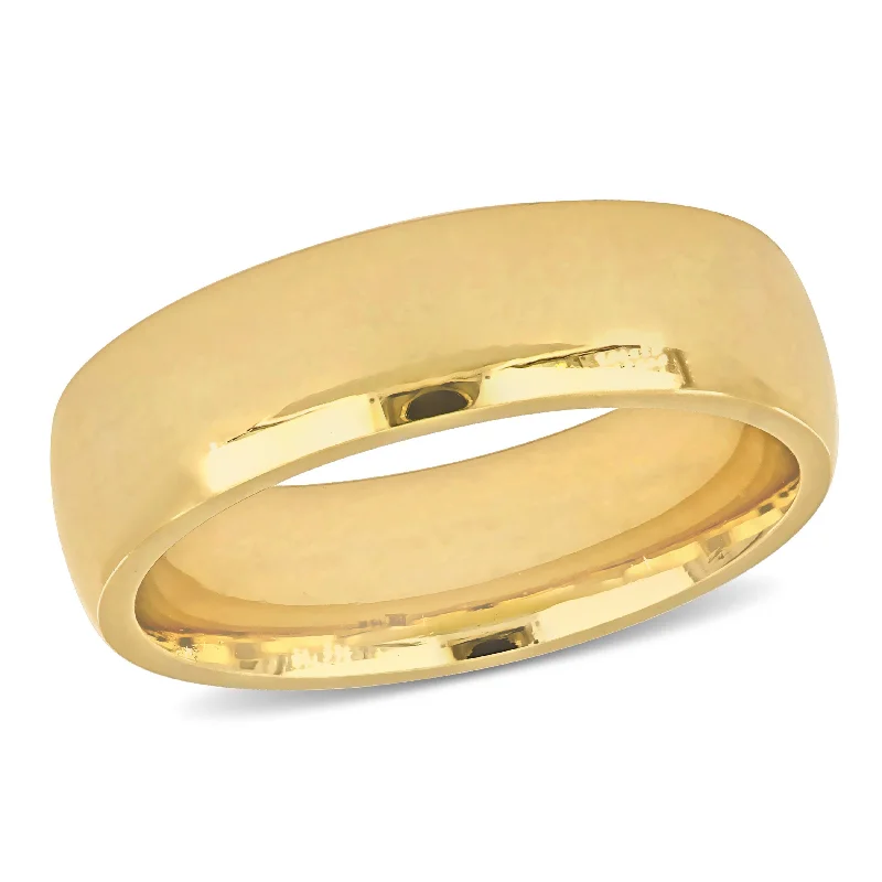 Miadora Mens 6.5 mm Polished Finish Comfort Fit Wedding Band in 14k Yellow Gold