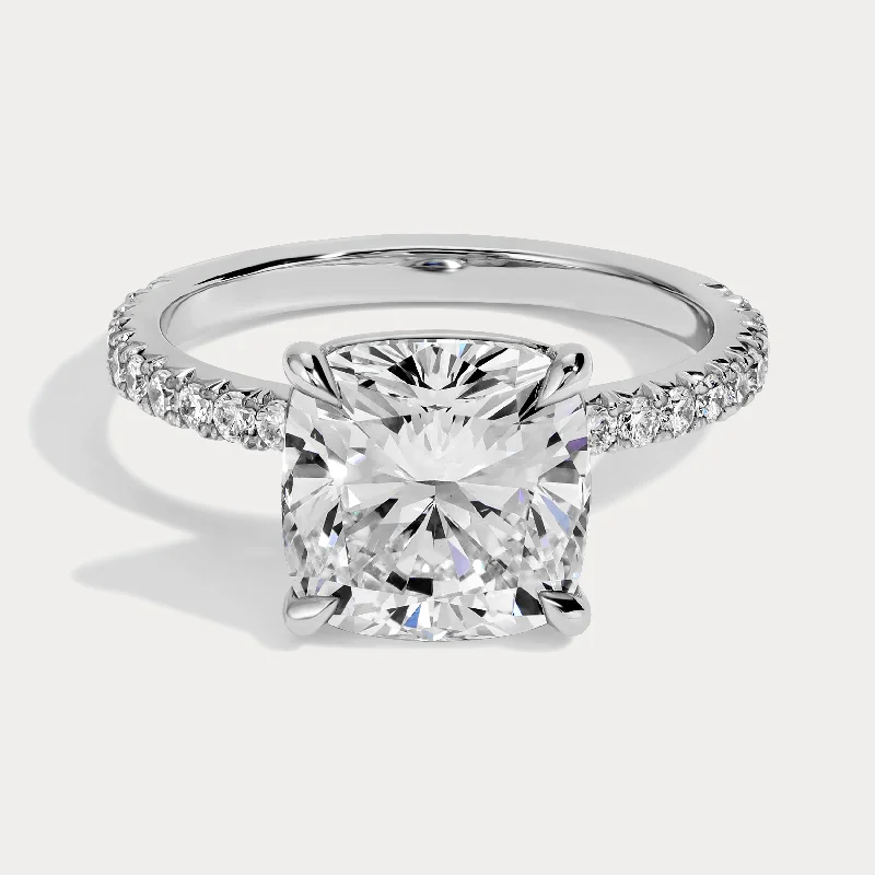 Michelle - 3.04ct Square Cushion Diamond Ring