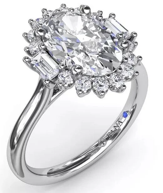 Modern Edge Diamond Engagement Ring