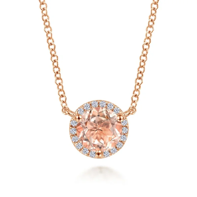 Morganite and Diamond Pendant