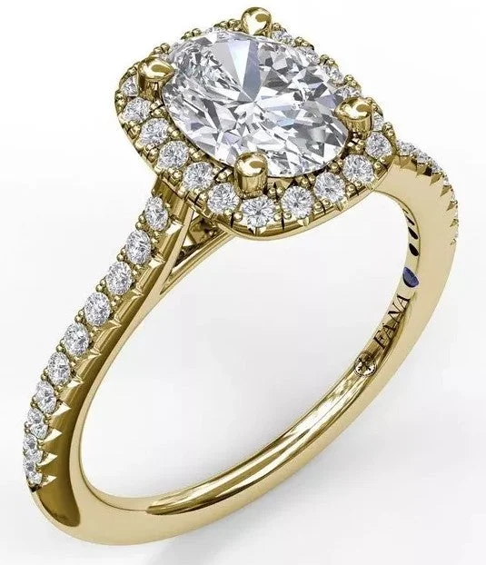 Oval Center Diamond With Cushion Halo