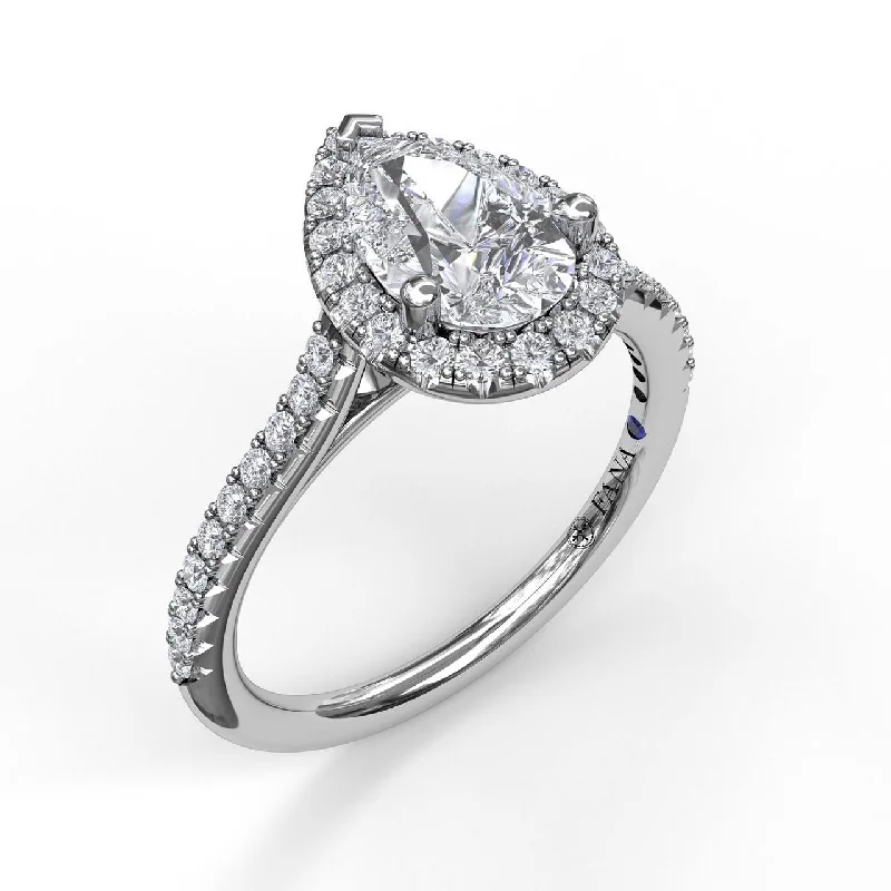 Pear Shaped Halo Engagement Ring