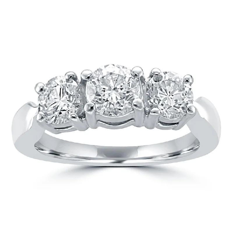 Platinum .59CTW 3 Stone Diamond Ring