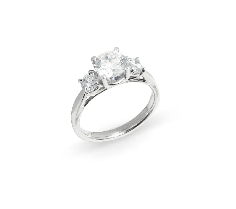 Platinum and Diamond Three-Stone Engagement Ring