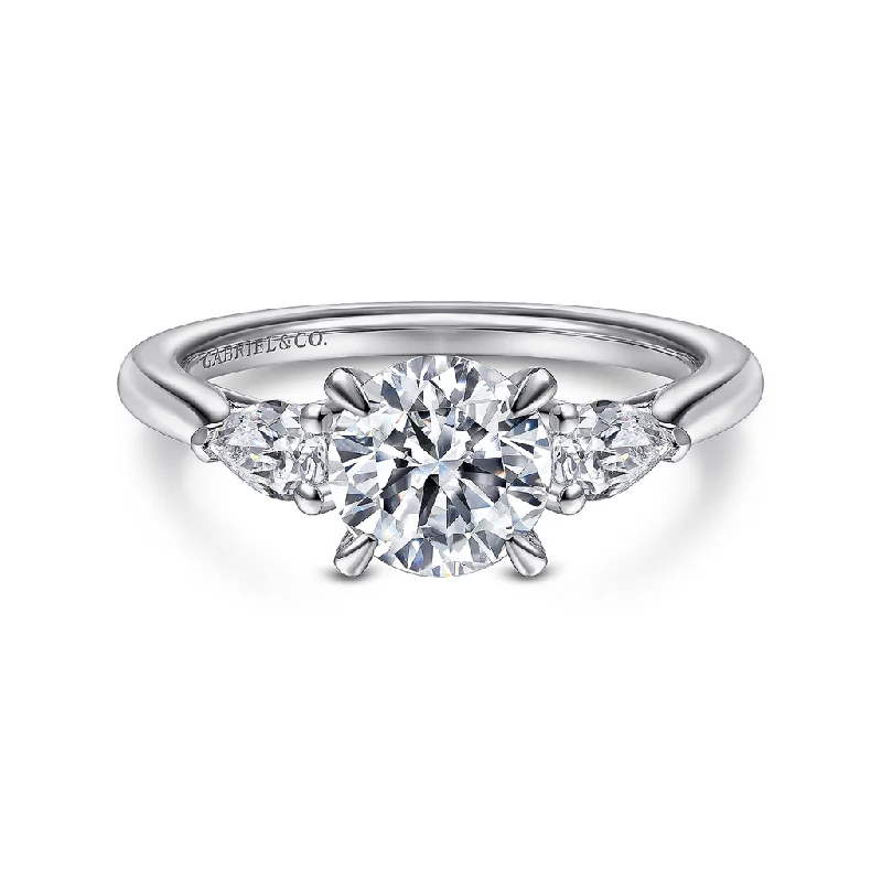 Platinum 'Sunday' Three Stone Round Diamond Engagement Ring