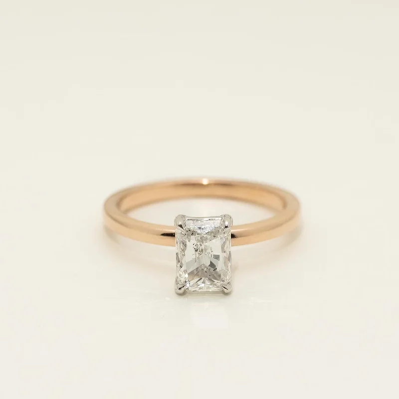 Radiant Diamond Solitaire Engagement Ring in 14kt Rose Gold (1 1/2ct)