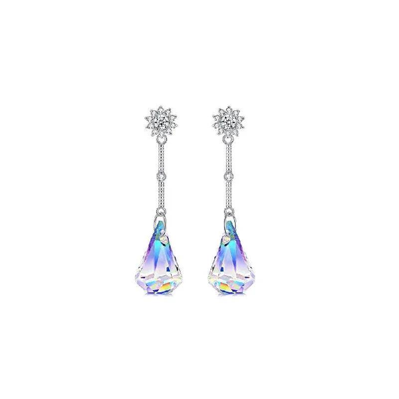 Aurora Borealis Swarovski Crystal Drop Earrings