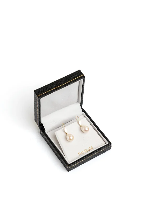 9 Carat Gold Pearl Drop Earrings, Gold