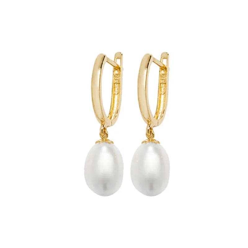 Pearl Drop Earrings - 9ct Gold