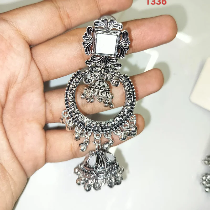 Abhinandan Oxodised Plated Ghungroo Dangler Earrings