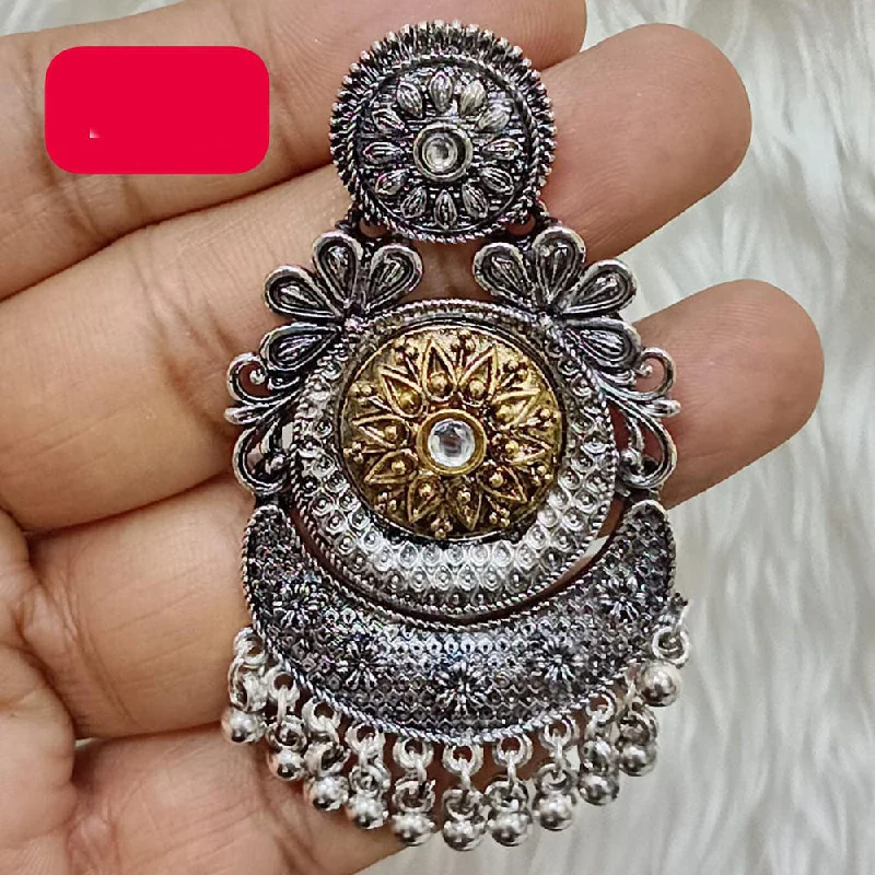 Abhinandan Oxodised Plated Ghungroo Dangler Earrings