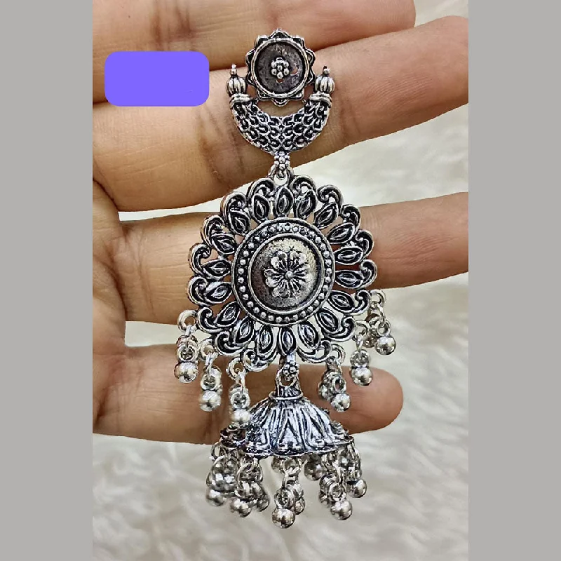 Abhinandan Oxodised Plated Ghungroo Dangler Earrings