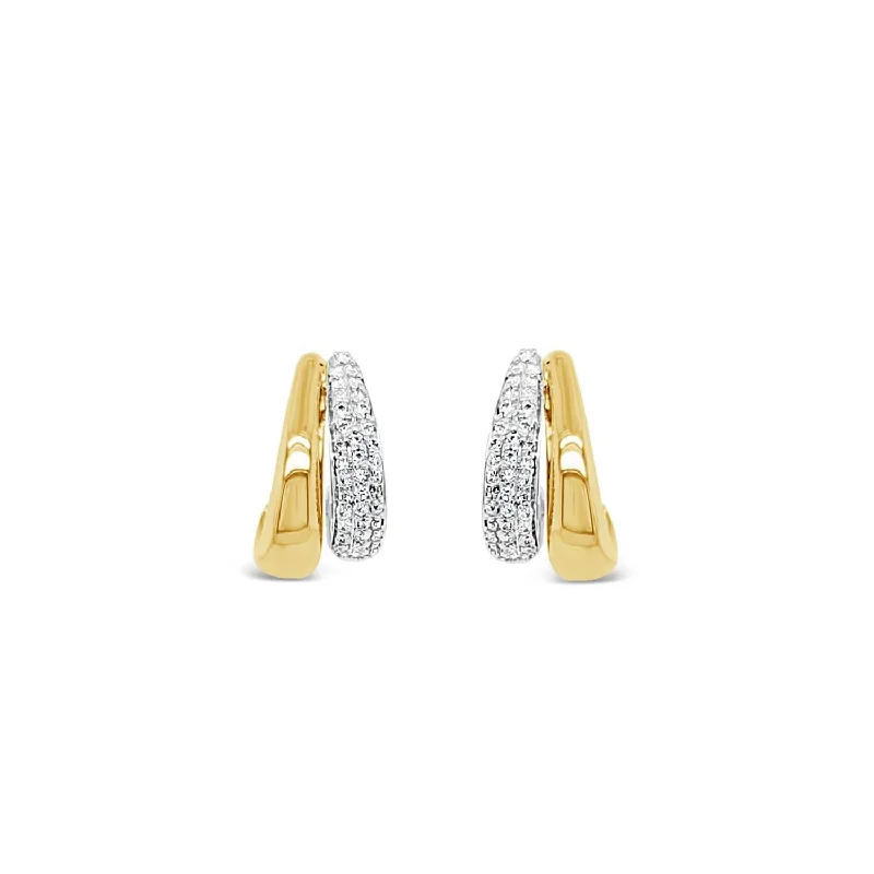 Absolute Two-Tone Teardrop Earrings, Gold