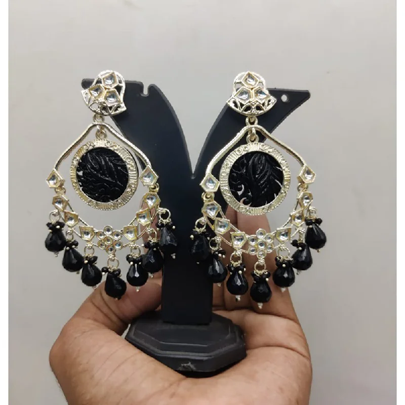 Akruti Collection Gold Plated Kundan Stone And Pearl Dangler Earrings