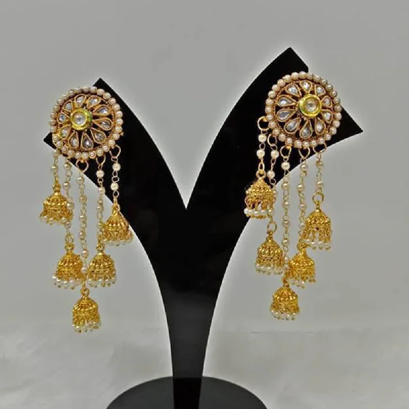 Anjali Jewellery Gold Plated Crystal Stone And Pearl Dangler Earrings