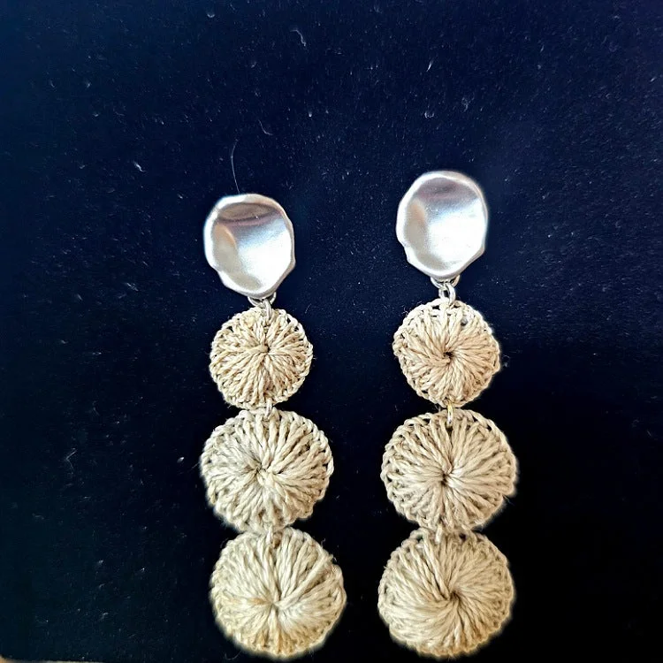 BILUM AND BILAS SOWANA TRI DROP EARRINGS SILVER