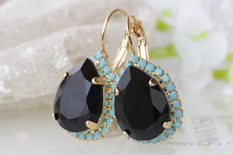 BLACK DROP EARRINGS