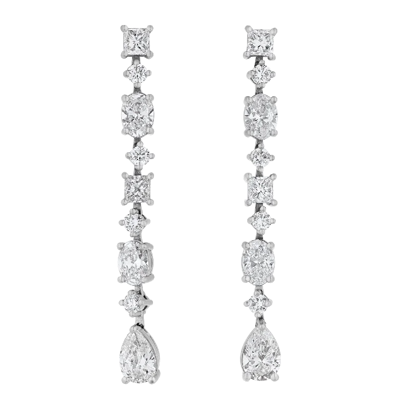 Diamond Drop Earrings, 2.75 carats