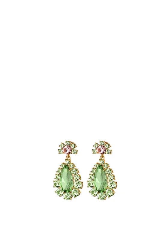 Dyrberg/Kern Lucia Drop Earrings, Gold & Light Green