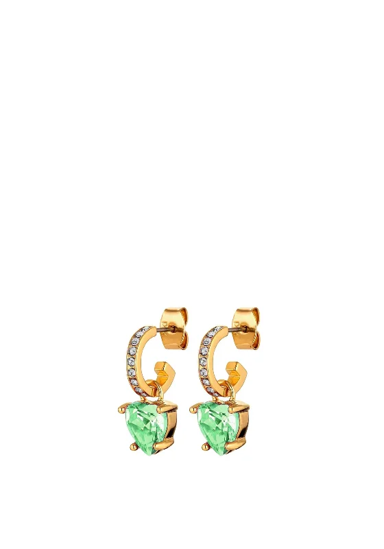 Dyrberg/Kern Nina Drop Earrings, Gold & Green