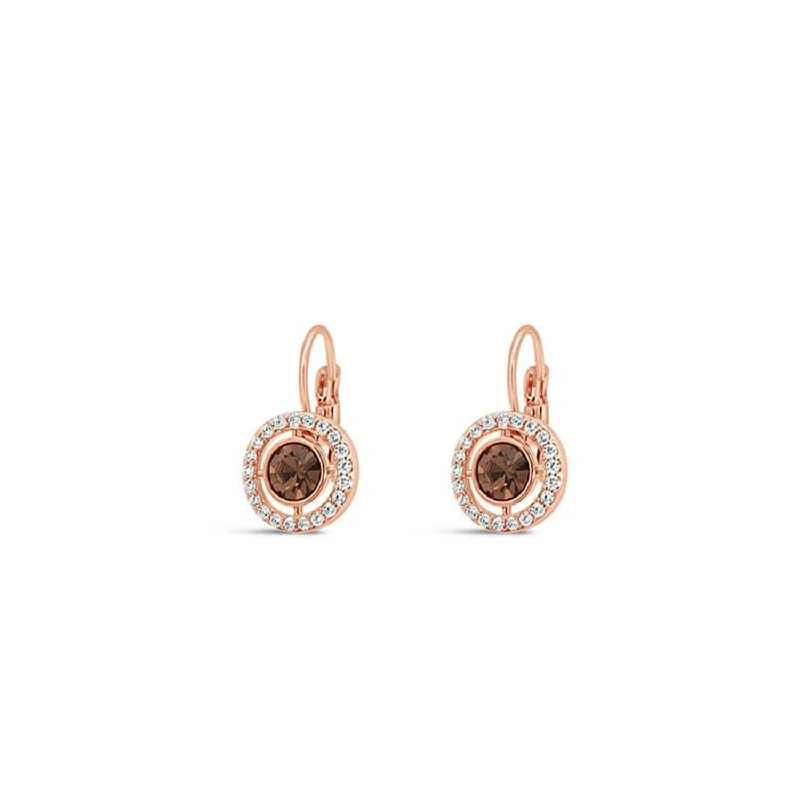 Absolute Halo Drop Earrings, Rose Gold