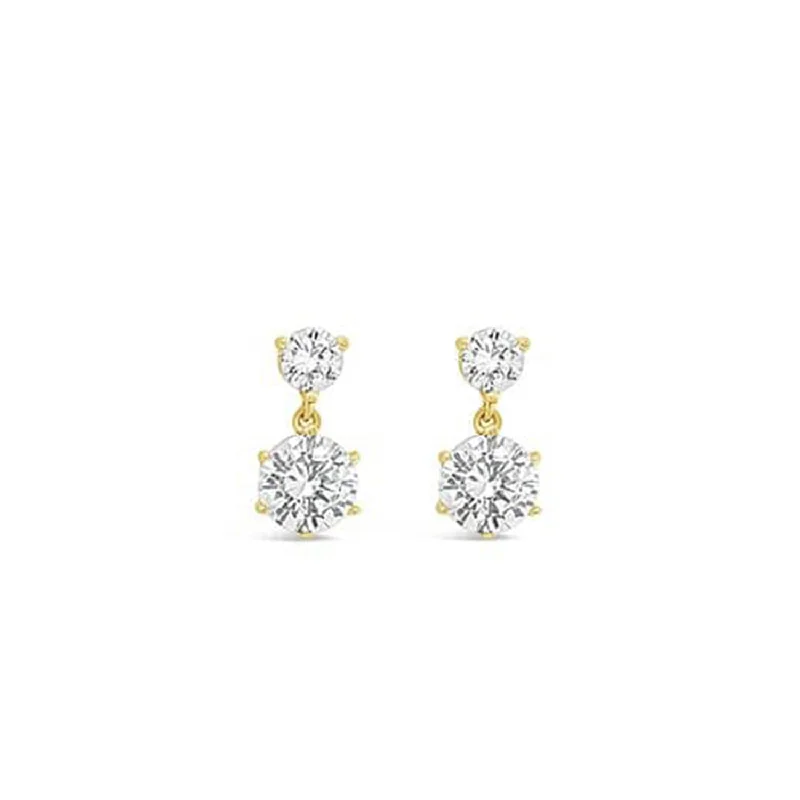 Absolute Diamante Drop Earrings, Gold