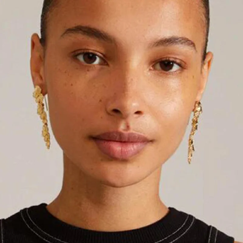 Pilgrim Echo Floral Drop Earrings, Gold