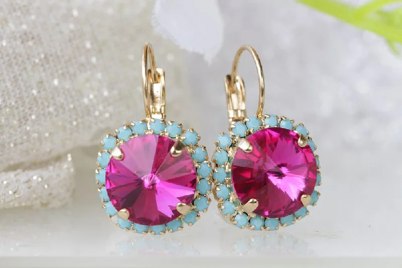 FUCHSIA DROP EARRINGS