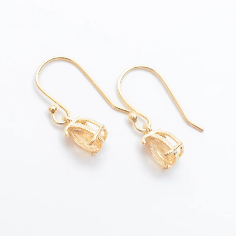 Gold Vermeil Citrine Teardrop Earrings