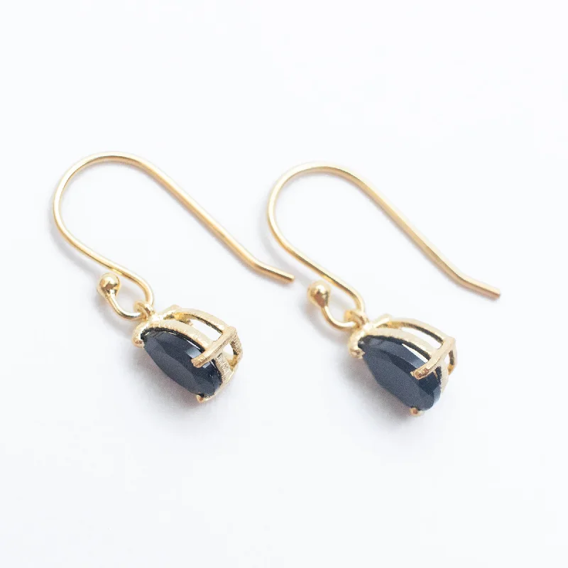 Gold Vermeil Onyx Teardrop Earrings